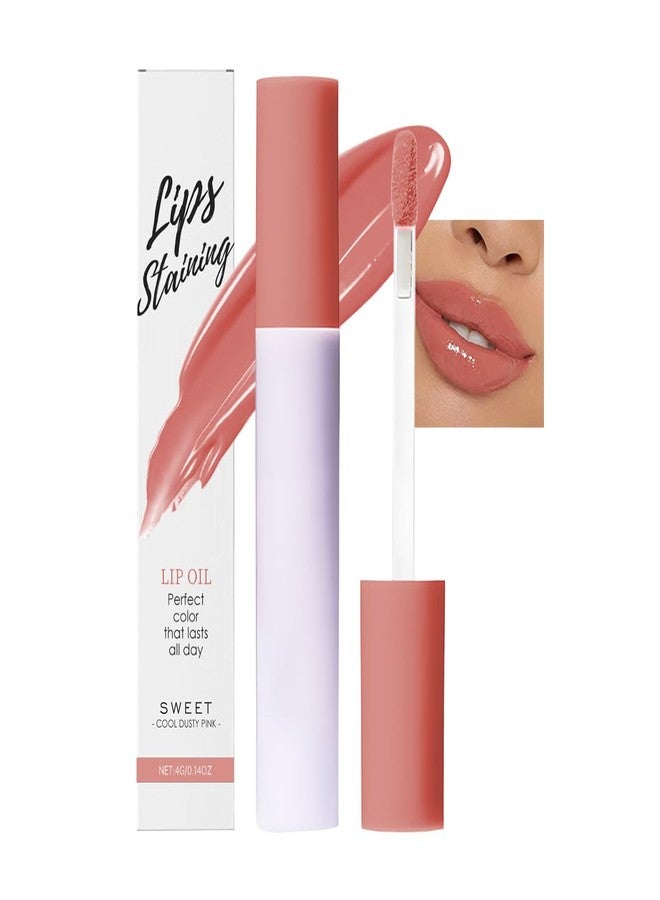 Hxssll Nourishing High-Shine Lip Gloss,Hydrating & Moisturizing Lip Tint, Non-Sticky, Long-Lasting Glossy Lip Stain,Softens & Plumps Lips for Smooth,Gentle Formula for Dry Lips 03#Cool Dusty Pink - Image 1